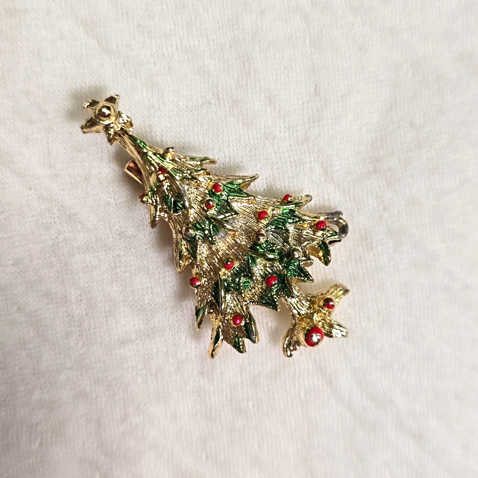 5/$25vintage Christmas Tree Brooch